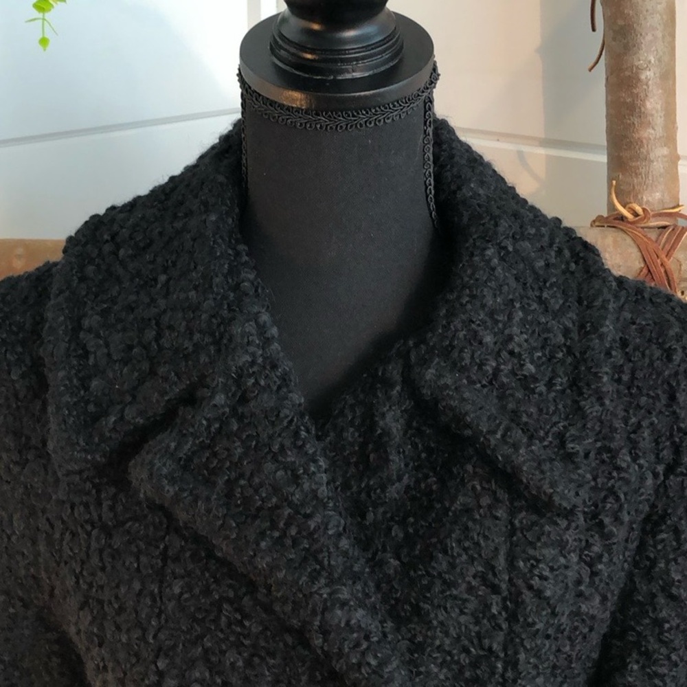 VTG Curly Wool 40-50’s Chopped Lined Pea Coat Winter Coat Size M EUC VTG Retro - Picture 6 of 14